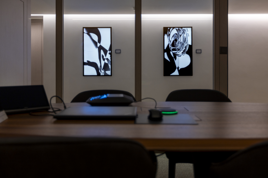 ABS office with a digital art piece